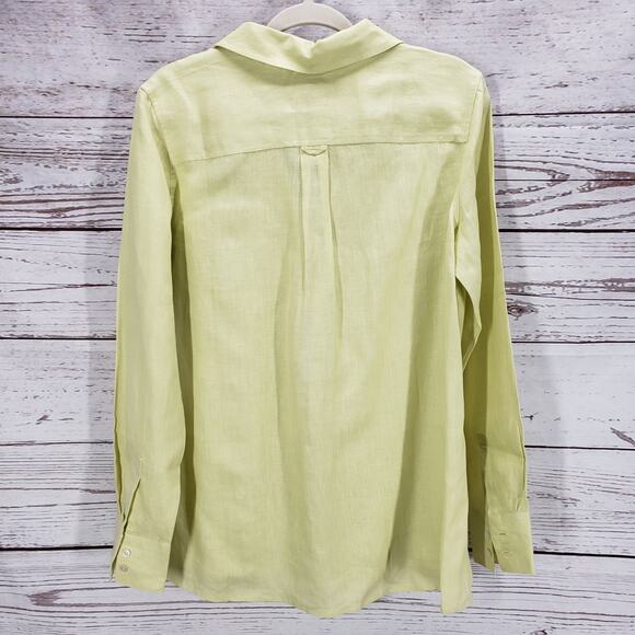 Talbots Women's Pure Irish Linen Button Down Long Sleeve Top Size 10 - Picture 12 of 14